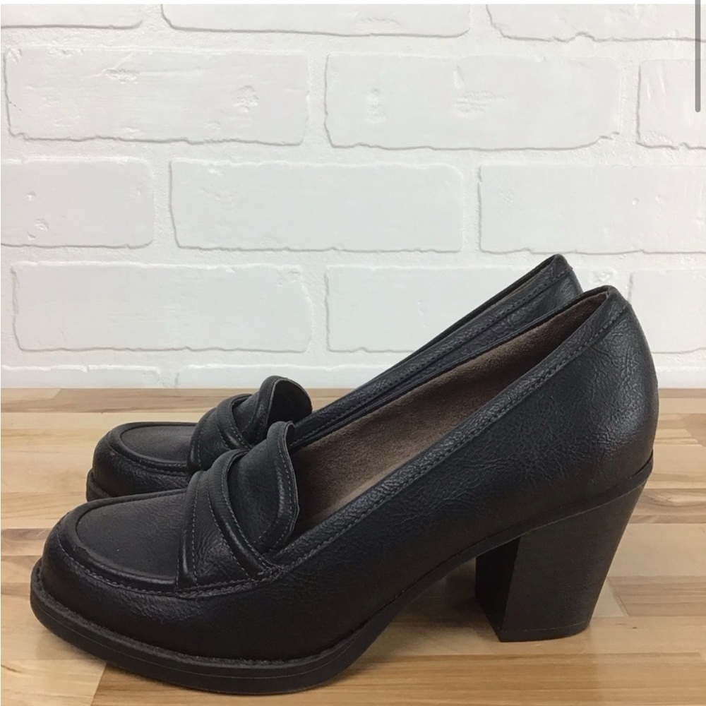 Natural Soul comfortable chunky helled shoes vegan leather black chunky …